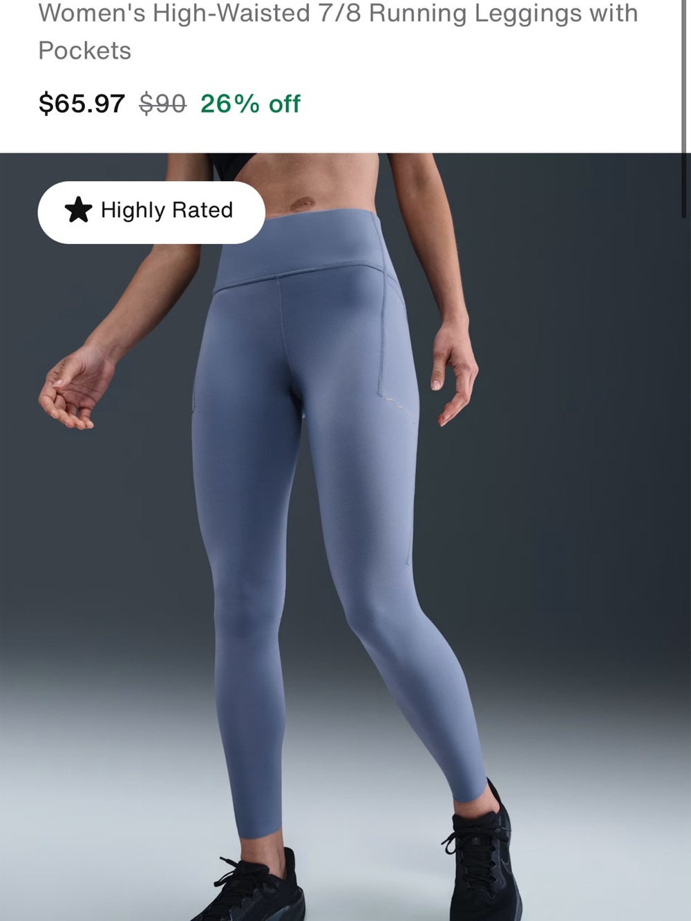 Nike Swift High Waist 7/8 Running Leggings - Picture 2 of 10